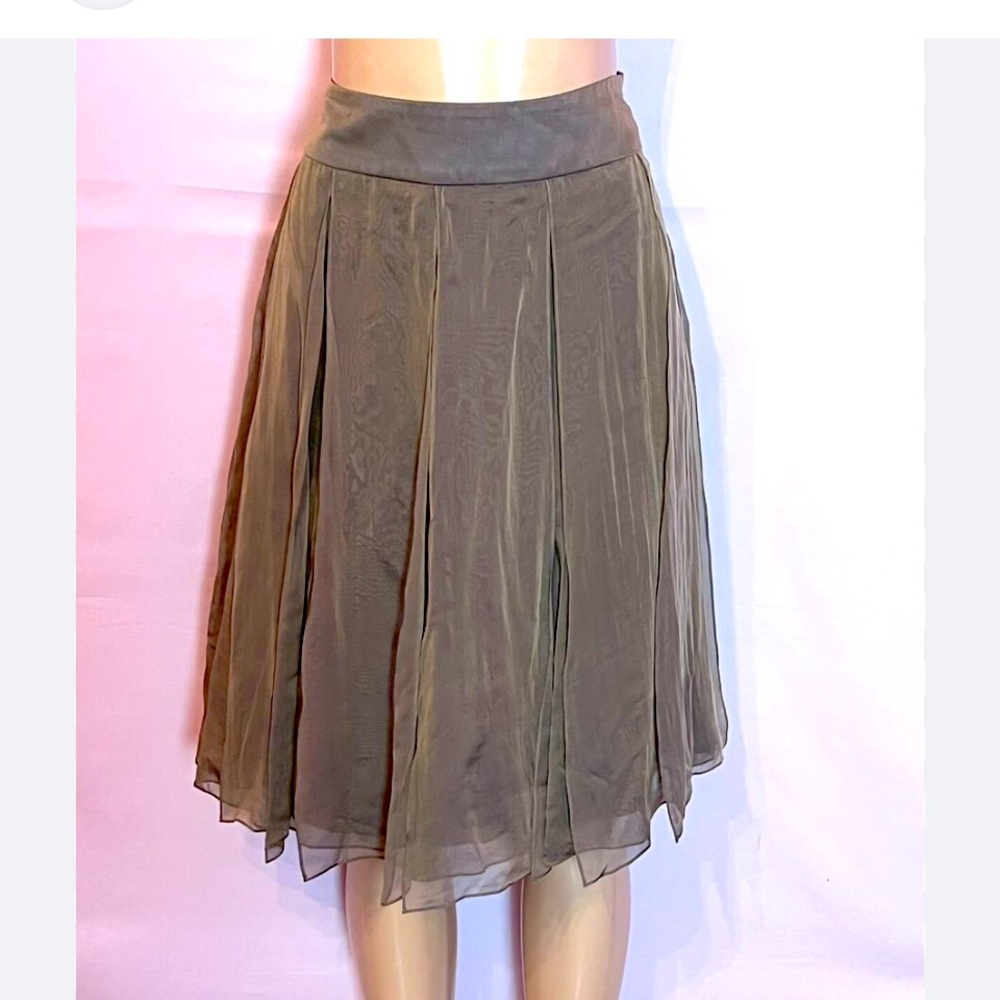 Carmen Marc Valdo 100% Silk Ethereal Ribbon A Line Skirt Size 8